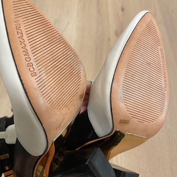 NWOT Black and white leather heels size 35.5 - Picture 6 of 11